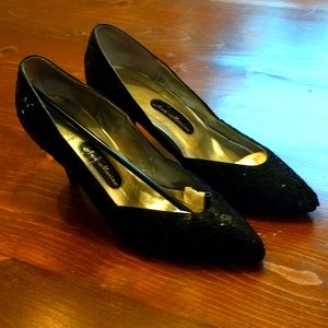 Ann Marino BlackSequin Dress Shoes 7.5